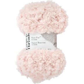 Faux Fur Yarn by Loops & Threads - Yarn for Knitting, Crochet, Weaving, and Arts & Crafts - White, Polyester, 10.5 oz