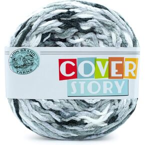 (1 Cake) Lion Brand Yarn Cover Super Bulky Yarn, Emery