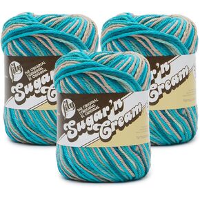 Lily Super Size Ombre Pebble Beach Ombre Yarn - 3 Pack of 85g/3oz - 100% Cotton - #4 Worsted (Medium) - 143 Yards - Knitting/Crochet