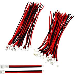 JST 1.25 mm 2Pin Micro Male Female Connector Plug with 100mm Wire Cables for Indoor 3D Plane Twinkle Light LED Belt Light (20Pairs JST 1.25 mm Cable)