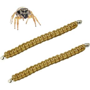 2 Set Jumping Spider Enclosure Accessories, Jumping Spider Rope Bridge with Magnets for Jumping Spiders, Spider Terrarium Decoration, Jumping Spider Hide, Jumping Spider Habitat Accessories