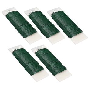 5 Pack Green Floral Wire 22 Gauge, BetterJonny 192 Yards Flexible Paddle Wire for DIY Crafts, Wreaths, Floral Arrangements, Holiday Decorations