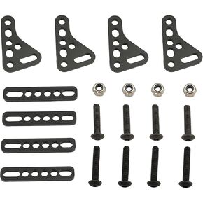 Metal Double Shock Absorber Damper Mount Bracket Upgrade Part for 1/8 & 1/10 RC Crawlers - Compatible with Axial SCX10, TRX4, TRX6, D90, 90046, 90047 (Black)