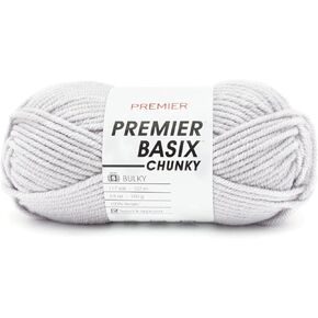 Premier Yarns Basix Chunky Yarn, Perfect for Crafting Quick Projects, Bulky Weight, Acrylic Yarn, Cream, 3.5 oz, 117 yards