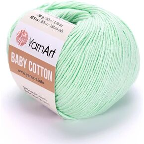 YarnArt Baby Cotton Yarn - Soft Knitting Yarn for Baby & Summer, 50% Cotton 50% Acrylic, 1.76 Oz, 180.44 Yds, Ideal for Amigurumi & Crochet Projects (1, 431)