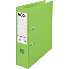 Rexel Choices, A4 Lever Arch File, 75 mm Spine, 500 Sheet Capacity, Plastic Cover, File Folder, 2115505, Light Green