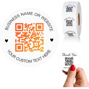 Custom QR Code Stickers - 50-1000pcs Round Vinyl Labels Sized in 1.5/2/2.5/3/4/5 inches for Business Promotion, Events and Personal Use
