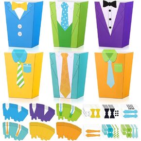 Baderke 30 Sets Father's Day Crafts DIY Father's Day Treat Holder Craft Make Your Own Dad Gift Treat Holder Dad Boxes DIY Party Favor Classroom Fun Activities