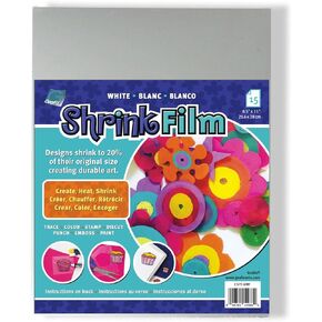 Grafix Shrink Film - White Opaque 8.5"x11" Sheets, Design Your Art and Shrink It to Create Jewelry, Embellishments, Paper Crafts, Gift Tags, Ornaments and More, Pack of 15