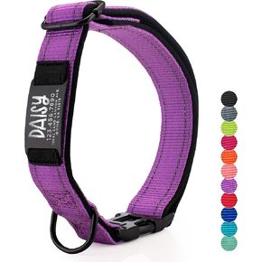 Updated - Personalized Dog Collars and Engraved Nameplate ID Tag, Reflective Nylon Dog Collar, Customizable in 11 Colors, 4 Adjustable Sizes, 16 Fonts, Dog Collar for Large, Small, Medium Dogs - Teal
