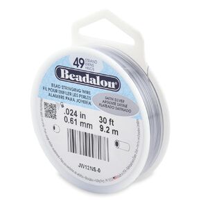 سلك Beadalon Deling Wire 49 Strand 0.61mm (.024in) - Satin Silver - 9.2m (30 قدمًا)