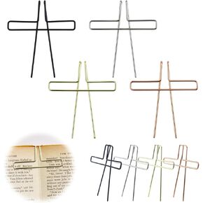 Book Music Metal Clip Pack of 4 Book Page Holder for Reading ، 4 Colors Book Book Place Piano Book Book Book Portable Book Open Holder لمحبي الكتب (Rose Gold ، Black ، Gold ، Silver)