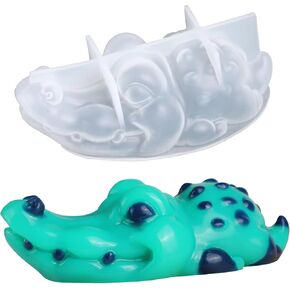 Taba Squishy Alligator Mold - Cute Cartoon Shiny Silicone Animal Mold for Making Large Crocodile Squishy