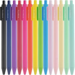 14-Piece Pastel & Vibrant Ballpoint Pen Set 丨 1.0mm High-Precision Tip 丨 Quick-Drying Black Ink 丨 Smooth Writing 丨 One-Piece Lightweight Body
