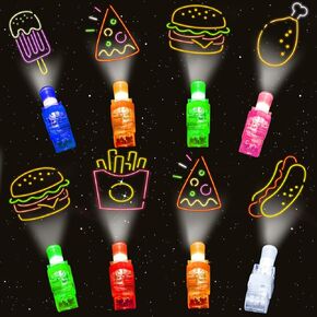 24PCS Dinosaur Party Favors LED Finger Lights, Glow in the Dark Light Up Toys Gifts Bulk for Kids Boy Girl Birthday Goodie Bags Stuffers Party Decorations Back to School Party Classroom Prizes