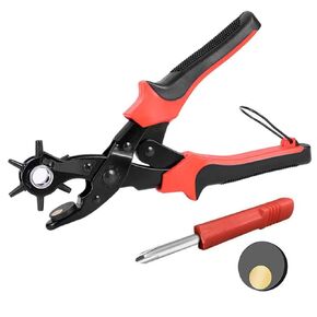 Belt Puncher for Leather has 3 Round & 2 Flat & 1 Oval Holes,Fully Polished,Sharp,Labor-Saving.