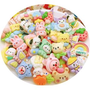 60 Pack DIY Charms Resin Decorative Patch for Scrapbooking, Embellishment,Solid