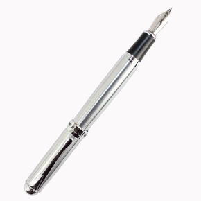 Gullor Advanced Full Silvery Mat Calligraphy Fountain Pen Jinhao X750 Broad 18kgp Best Metal Pen - Bent Nib