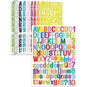 Uniclife 10 Sheets Letter Stickers, 1260 Pcs Scrapbook Stickers, 1 Inch Vinyl Number Alphabet Sticker, Self-Adhesive Stick on Letters for Mailbox Bottles Crafts Posters Decor, Black