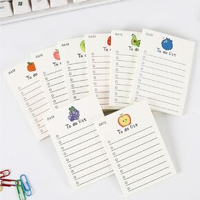 8 pack Cute Patter to Do List Notepads, to Do List Note pad, Cute Fruit Pattern to Do List Planner, to Do List Memo Stationery for Home Office School Supplies, 400 sheets/ 2.75 x 3.94 inch