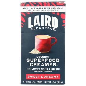 LAIRD SUPERFOOD Sweet & Creamy Powdered Superfood Creamer 5 Count, 0.7 OZ