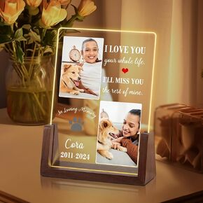 Pet Memorial Gifts for Dogs, Dog Memorial Gifts for Loss of Dog, Dog Memorial Night Light, Cat Loss Sympathy Gifts, Custom Pet Memorial Acrylic Plaque, Cat Memorial Gifts, Memorial Gifts for Pet Lover in Saudi Arabia