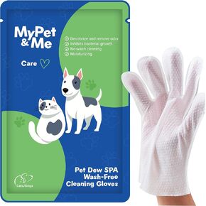 MyPet&Me Travel Cleaning Gloves – 6 Ct | No-Rinse Pet Grooming Wipes for Dogs & Cats | Gentle Deodorizing & Moisturizing Gloves | Easy Paw Cleaner & Dog Bath Alternative