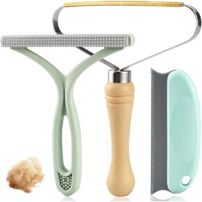 Pet Hair Removal Tool 3 Pack Dog Cat Hair Remover Carpet Scraper Rake Fur Removal Brush Lint Remover Shaver for Car Furniture Couch Green