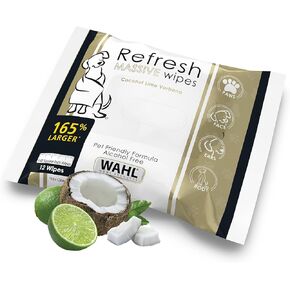 Wahl Refresh Massive Dog Wipes for Cleaning and Odor Control, Face, Body, Butt and Paw Cleaner for Dogs, Coconut Lime Verbena Scent, 36 Count, Model 3027119