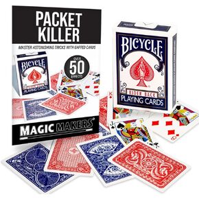 Magic Makers Packet Killer Deck - 50 حيلًا مع بطاقات دراجات مطبوعة خاصة