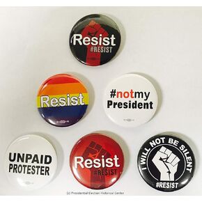 Resist Anti Trump Buttons - Set of 6 That Measure 2.25"