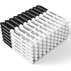 cloudriver Black Permanent Markers Fine Tip, 60 Packs Permanent Markers Bulk, Quick Drying & Fade Resistant, Permanent Marker Set Works on Plastic,Wood,Stone,Metal and Glass for Doodling, Marking