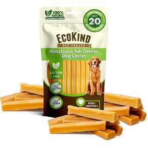 EcoKind Premium Gold Yak Cheese Himalayan Dog Chews, Healthy Dog Treats for Medium Dogs, All Natural, Long Lasting Dog Chew for Aggressive Chewers, High Protein, Rawhide Free Treat, Medium - 3 Chews