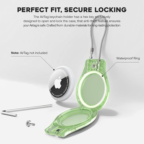 4 Pack Airtag Holder Compatible Apple AirTag, Secure Holder with Wire Cable for Men Women's Keyrings & Keychains, Air Tag Case Keychain for Keys, Luggage, Bags, 4 Colors in Kuwait