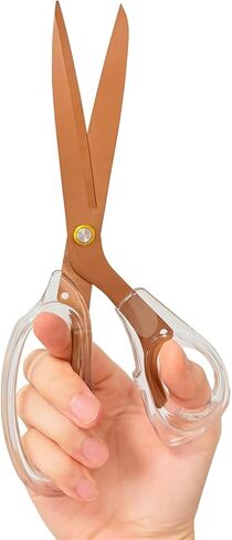 Rose Golden Scissors for Office 9 inch Multipurpose Scissors with Sharp Blades Transparent Clear Acrylic Handles for Desk, Fabric Cutting, Home, Sewing, and Crafts in Saudi Arabia