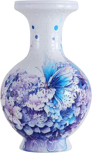 Led 3D Puzzle Vase for Adults Puzzle Planter Pot for Women,3D Art Jar Puzzles for House Flowers Arrangements and Home Decoration (Roses and Butterflies) in Saudi Arabia
