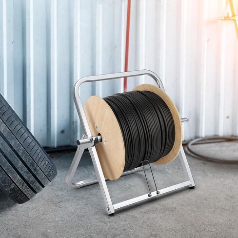 Hicarer Durable Single Axle Cable Caddy 13'' Wide x 16'' High Commercial Industrial Steel Wire Rack Dispenser for Cable Reels 100 lb Capacity in Saudi Arabia