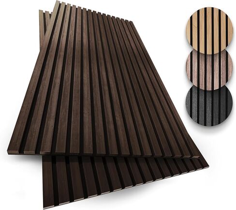 2-Pack Acoustic Wood Wall Panels - Wood Slat Wall Panels for Interior Wall Decor - Soundproof Wood Panels for Wall - Slat Wall Paneling - Black Oak - 47.2 * 23.6 in in Saudi Arabia