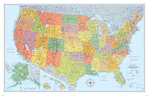 Rand McNally Signature Edition U.S. Wall Map – Paper Rolled in Saudi Arabia