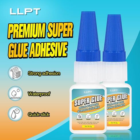 llpt super glue | صافي 3G | مسح كل الغرض superglue مع غطاء مضاد للسرطان | فائق السرعة فائقة الرقيقة لاصق رقيقة | البلاستيك المعدني الزجاجي الزجاجي Craft DIY (LSG003-1E) | 1 حزمة in Kuwait
