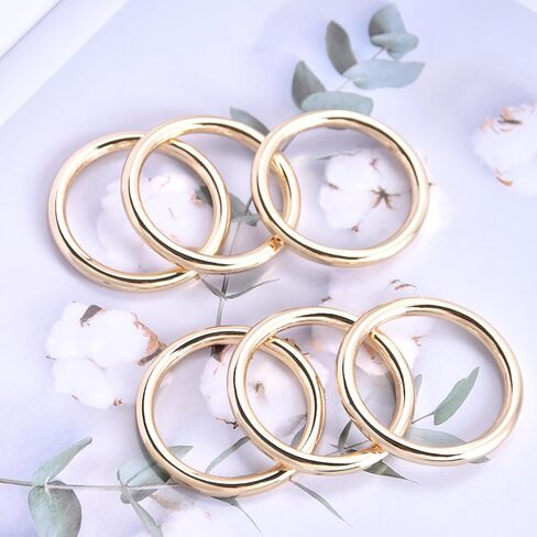 6 PCS Metal O Ring Buckles Seamless Olded O-Rings Buckle for DIY الحرف ، والأبقار للأكياس ، والأكياس ، ومقاوم الكلاب ، وملحقات الأمتعة المحفظة (النحاس ، 1-1/2 '') in Kuwait