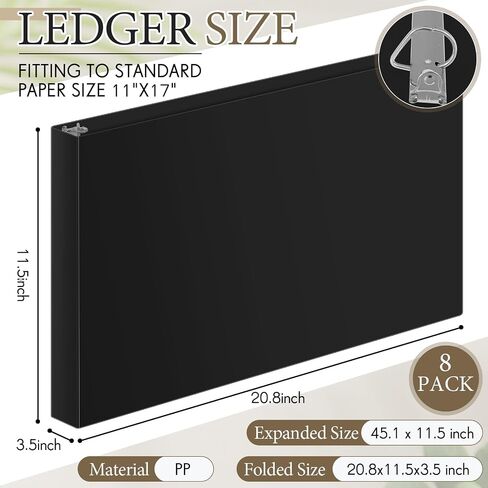 8 Pcs 3 Ring Binders Rings Heavy Duty View D Ring Binders Economy Holds 11" x 17" Paper for Artwork Blueprints, Office, Home, Work Places(White,1.5 Inch) in Kuwait
