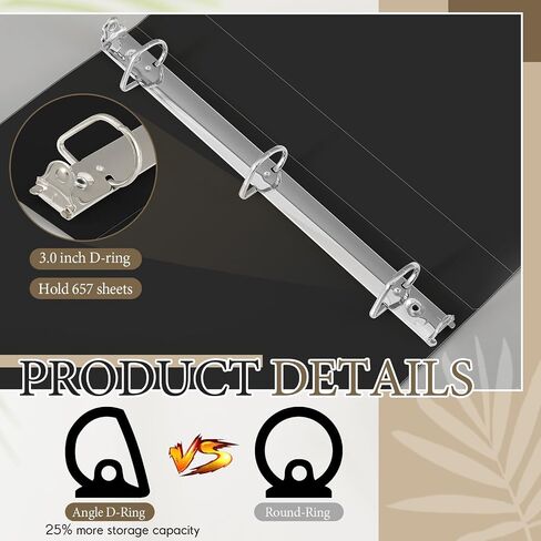 8 Pcs 3 Ring Binders Rings Heavy Duty View D Ring Binders Economy Holds 11" x 17" Paper for Artwork Blueprints, Office, Home, Work Places(White,1.5 Inch) in Kuwait