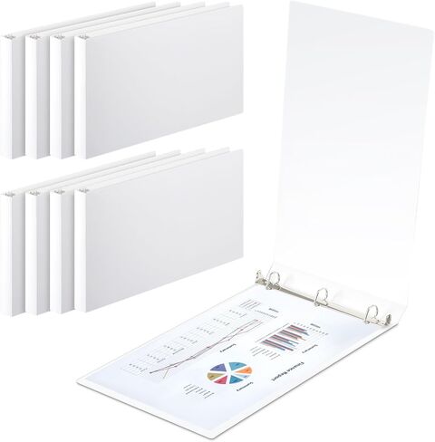 8 Pcs 3 Ring Binders Rings Heavy Duty View D Ring Binders Economy Holds 11" x 17" Paper for Artwork Blueprints, Office, Home, Work Places(White,1.5 Inch) in Kuwait