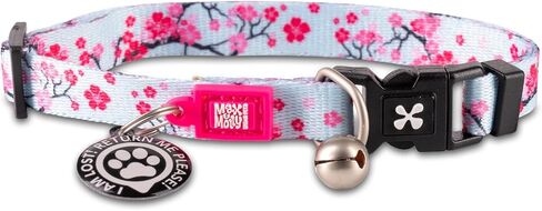 Max & Molly Fun & Whimsy Cat Collar with Jingle Bell, Breakaway Safety Buckle, Adjustable Sizing & Smart ID Personalized Tag for Girl or Boy Cats/Kittens, Retro Blue Boy Design in Saudi Arabia