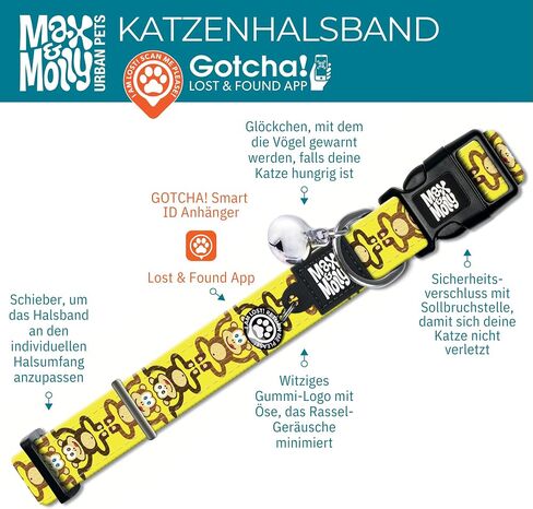 Max & Molly Fun & Whimsy Cat Collar with Jingle Bell, Breakaway Safety Buckle, Adjustable Sizing & Smart ID Personalized Tag for Girl or Boy Cats/Kittens, Retro Blue Boy Design in Saudi Arabia