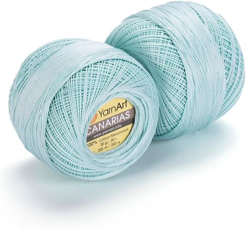 YarnArt Canarias 100% Mercerized Cotton Crochet Thread – 20g (0.7 oz), 203 Yards – Ultra Fine Lace Weight Yarn for Crochet, Lace, Doilies, Embroidery & Accessories (1000) in Saudi Arabia