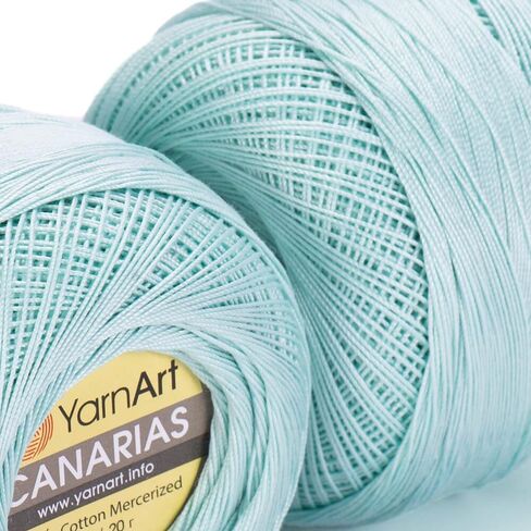 YarnArt Canarias 100% Mercerized Cotton Crochet Thread – 20g (0.7 oz), 203 Yards – Ultra Fine Lace Weight Yarn for Crochet, Lace, Doilies, Embroidery & Accessories (1000) in Saudi Arabia