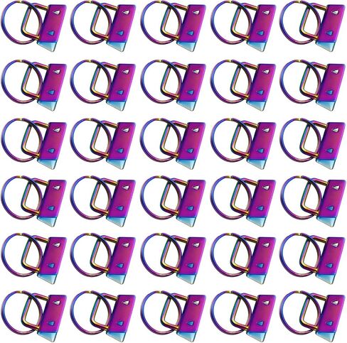 30 PCS 1 Inch Key Fob Hardware, with Keychain Rings Accessories for Crafting, Bag Webbing, Lanyards, Keychain Making Hardware Supplies, Seven Colors in Kuwait
