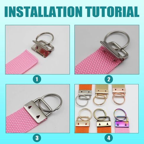 30 PCS 1 Inch Key Fob Hardware, with Keychain Rings Accessories for Crafting, Bag Webbing, Lanyards, Keychain Making Hardware Supplies, Seven Colors in Kuwait